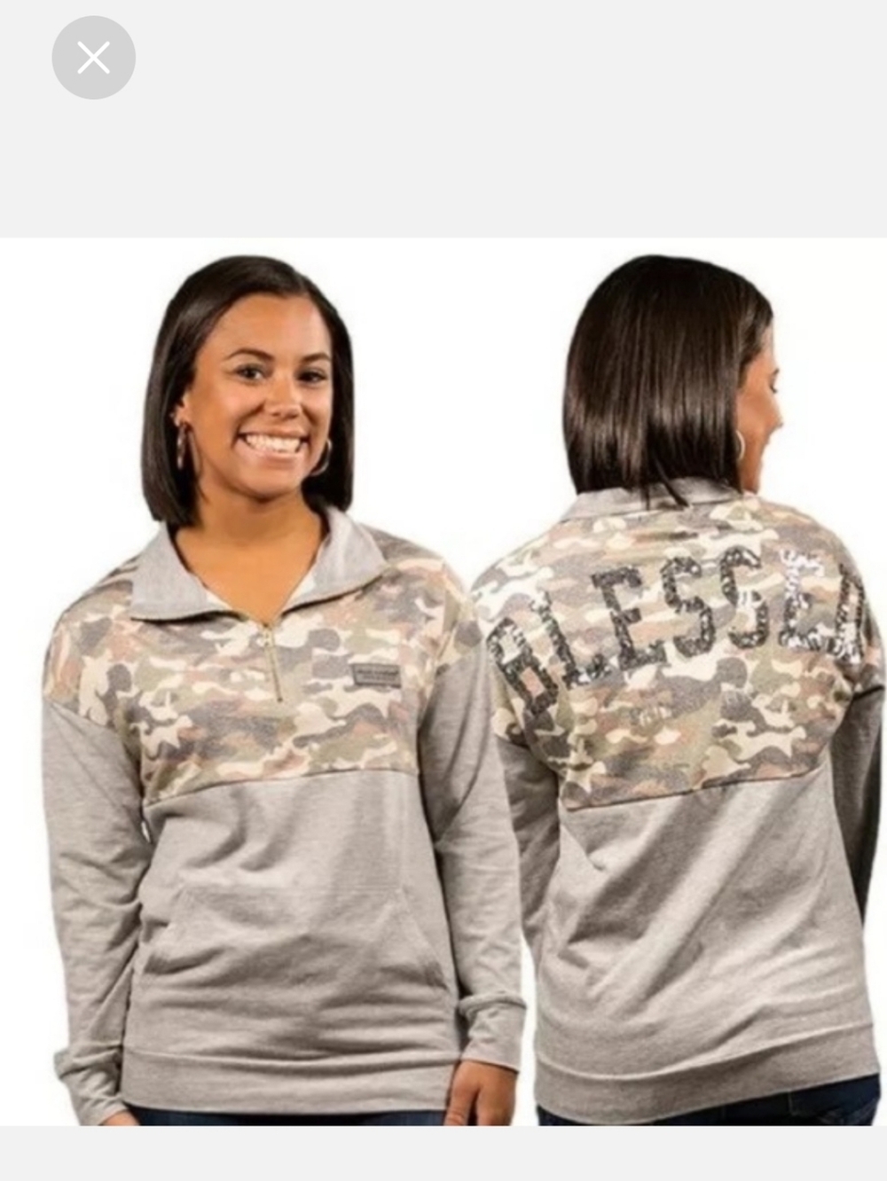 Simply Southern Blessed Camo Sequin Sweatshirt